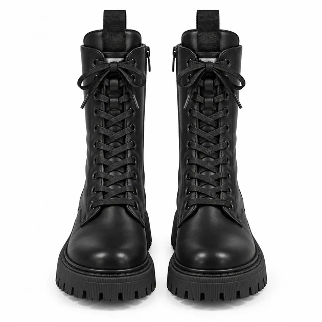 Черевики жіночі утеплені Urban Trek Black з екошкіри на масивній підошві Чорні - Фото 8 Черевики жіночі утеплені Urban Trek Black з екошкіри на масивній підошві Чорні - зображення 8