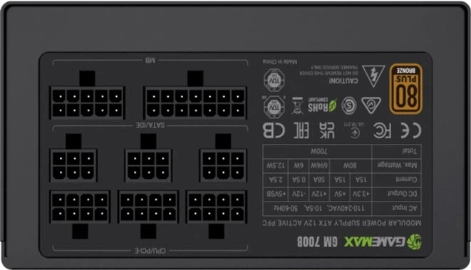 Блок живлення 700 Вт GameMax GM-700B Fully-modular - Фото 7 Блок живлення 700 Вт GameMax GM-700B Fully-modular - зображення 7