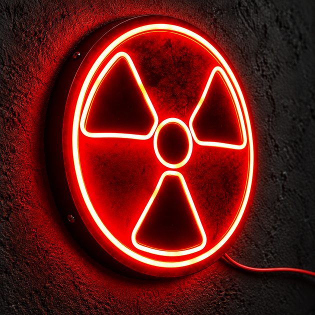 Неоновая вывеска N.F.G. Radioactive Радиация красная LED - Фото 1 Неоновая вывеска N.F.G. Radioactive Радиация красная LED - изображение 1