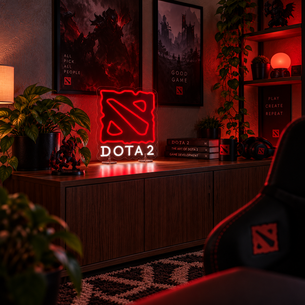 Неоновая вывеска N.F.G. Dota 2 Дота 40x50см - изображение 2