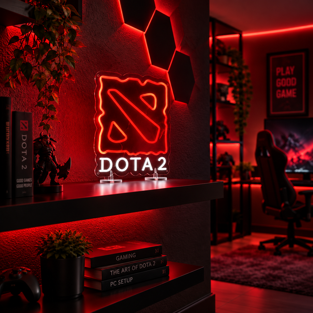 Неоновая вывеска N.F.G. Dota 2 Дота 40x50см - изображение 4