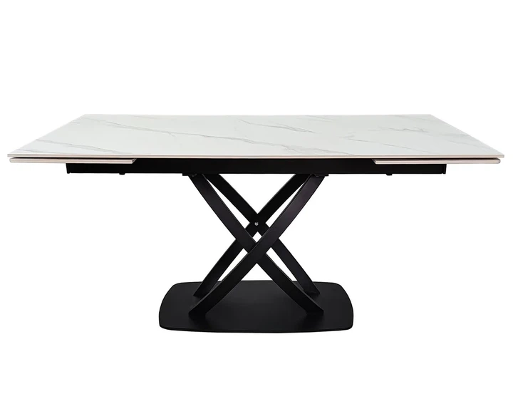 Стол HILDA CERAMIC раскладной 160(240)х90 см керамика белый мат/черный - изображение 2
