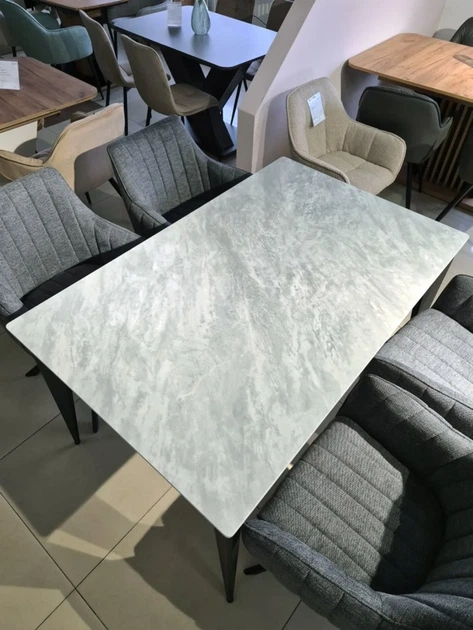 Стол ProDobro керамика 140х90 см Muie White черный каркас - изображение 4
