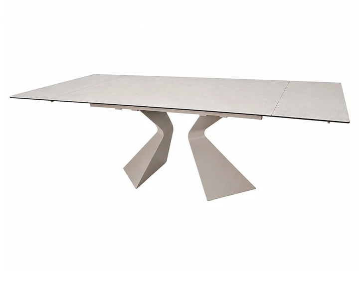 Стол раскладной LAURA CERAMIC 160(240)x90 см закаленное стекло + керамика бежевый матовый - изображение 4
