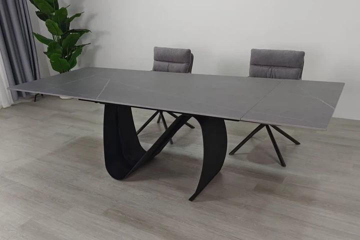Стол JULIAN CERAMIC раскладной 160(240)х90 см керамика серый мат/черный - изображение 4