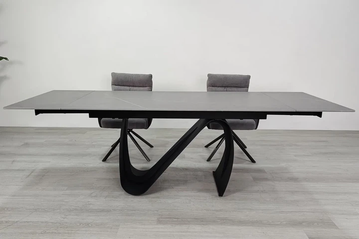 Стол JULIAN CERAMIC раскладной 160(240)х90 см керамика серый мат/черный - изображение 7