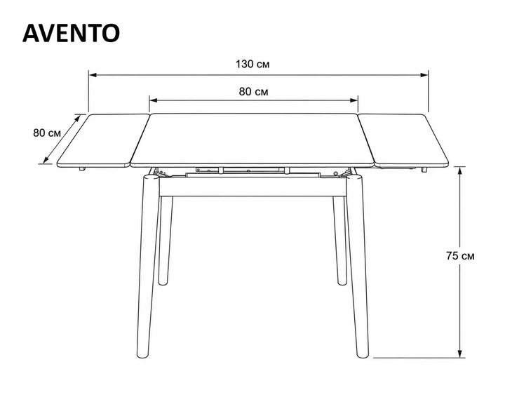 Стол раскладной ProDobro AVENTO CERAMIC 80(130)x80 керамика, черный - изображение 8