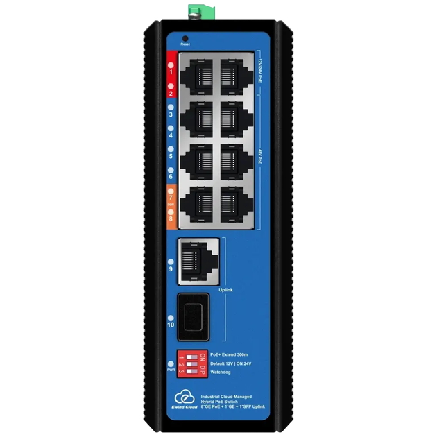 Коммутатор 10 портов управляемый облачно Ewind EW-EPIS3910SH-8GE AI PoE - Фото 1 Коммутатор 10 портов управляемый облачно Ewind EW-EPIS3910SH-8GE AI PoE - изображение 1