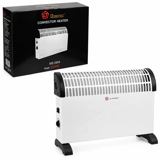 Конвектор электрический Domotec 2000 Вт обогреватель для дома 5–23 м² с регулятором мощности 750–2000 Вт напольный бесшумный отопитель с защитой от перегрева для квартиры офиса помещения - изображение 7