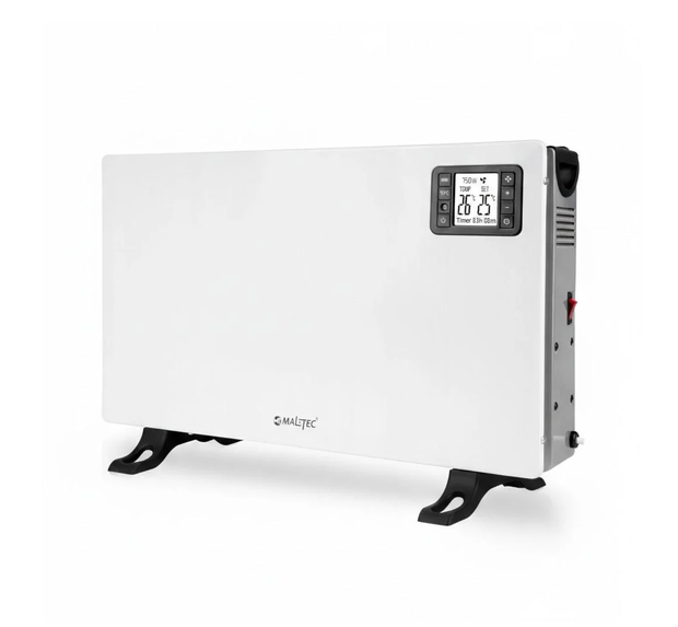 Конвекторный обогреватель MalTec CH2000DW Turbo 2000 Вт электрический конвектор с вентилятором термостатом пультом ДУ LCD дисплеем таймером 24 часа 3 режима 750 1250 2000 Вт Anti-Frost напольный белый - изображение 10