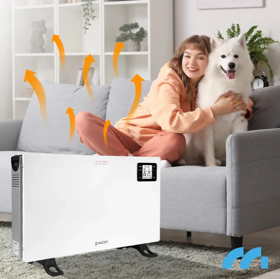 Конвекторный обогреватель MalTec CH2000DW Turbo 2000 Вт электрический конвектор с вентилятором термостатом пультом ДУ LCD дисплеем таймером 24 часа 3 режима 750 1250 2000 Вт Anti-Frost напольный белый - изображение 14