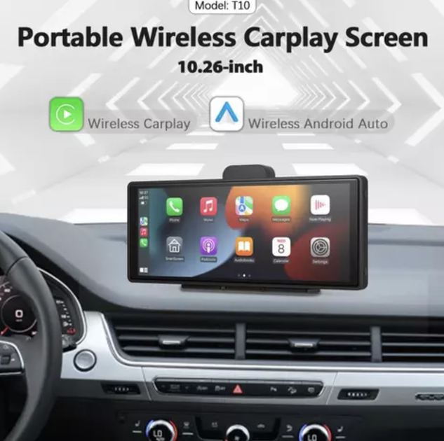 Автомобильный мультимедийный экран BQCC XSP-2 10″ с беспроводным CarPlay Android Auto Mirror Link Wi-Fi Bluetooth FM AUX - изображение 6