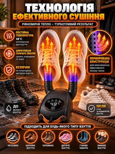 Сушарка для взуття Shoe Dryer електросушарка 4 режими Електричне сушіння з таймером від 30 до 120 хвилин швидкої сушки черевиків ультрафіолетова вертикальна з антибактеріальним ефектом домашня - Фото 4 Сушарка для взуття Shoe Dryer електросушарка 4 режими Електричне сушіння з таймером від 30 до 120 хвилин швидкої сушки черевиків ультрафіолетова вертикальна з антибактеріальним ефектом домашня - зображення 4