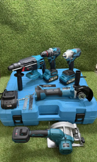 Аккумуляторный набор инструмента в кейсе 5в1 Krafftec 48V/8Ah Гайковерт Шуруповерт Перфоратор Угловая шлифмашина Циркулярная пила - изображение 7
