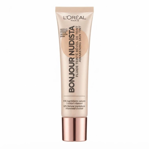 Увлажняющий BB Крем L'oreal Paris, Оттенок: "Medium Dark / Medium Fonce" 30 мл Bonjour Nudista, Fluide Teinte Reveil De Teint, Awakening Skin Tint Натуральный тональный крем для макияжа лица, флюид с эффектом сияния - Фото 1 Увлажняющий BB Крем L'oreal Paris, Оттенок: "Medium Dark / Medium Fonce" 30 мл Bonjour Nudista, Fluide Teinte Reveil De Teint, Awakening Skin Tint Натуральный тональный крем для макияжа лица, флюид с эффектом сияния - изображение 1