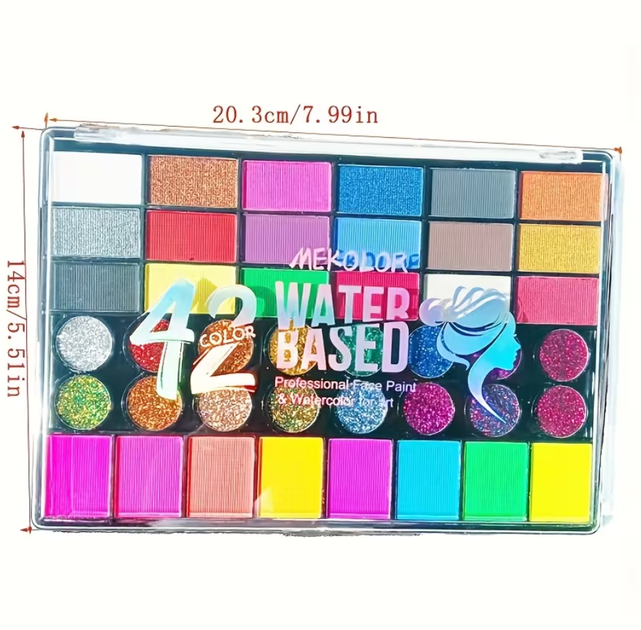 Профессиональный набор аквагрима FaceArt Magic, 42 цвета,10 кисточек, трафарет - Фото 4 Профессиональный набор аквагрима FaceArt Magic, 42 цвета,10 кисточек, трафарет - изображение 4