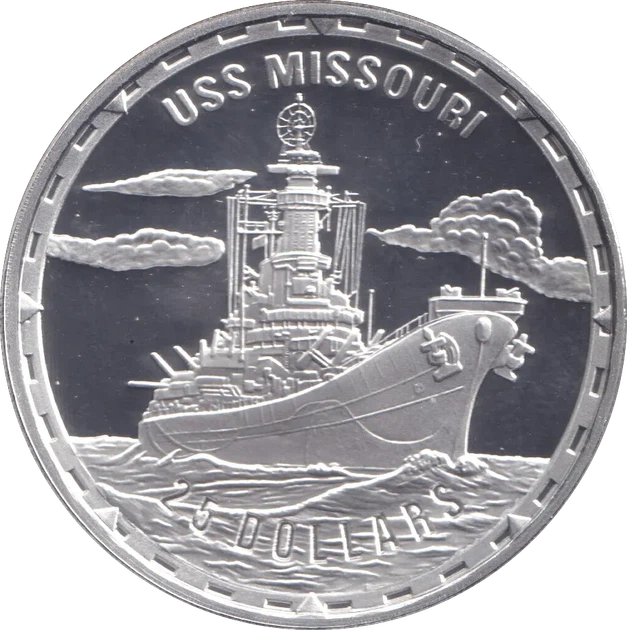 Колекційна срібна монета "Корабель - USS MISSOURI" 31,1 2005 рік - Фото 1 Колекційна срібна монета "Корабель - USS MISSOURI" 31,1 2005 рік - зображення 1