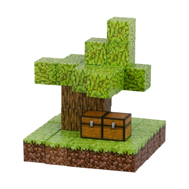 Магнитный конструктор Creative Set Skyblock 48 элементов пластик зеленый коричневый - изображение 2