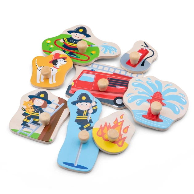 Деревянный пазл «Пожарная бригада» New Classic Toys, 8 частей (10433) - Фото 2 Деревянный пазл «Пожарная бригада» New Classic Toys, 8 частей (10433) - изображение 2