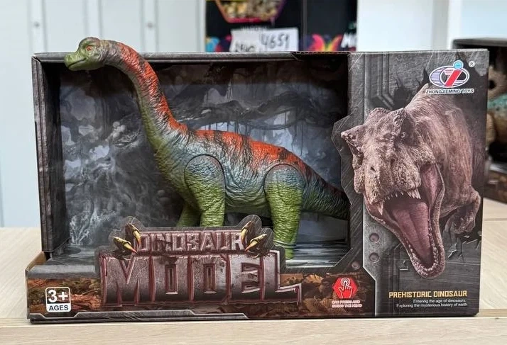 Фигурка динозавра Брахиозавр с подвижной головой, оранжево-зеленый, Dino Toys 57365 - Фото 2 Фигурка динозавра Брахиозавр с подвижной головой, оранжево-зеленый, Dino Toys 57365 - изображение 2
