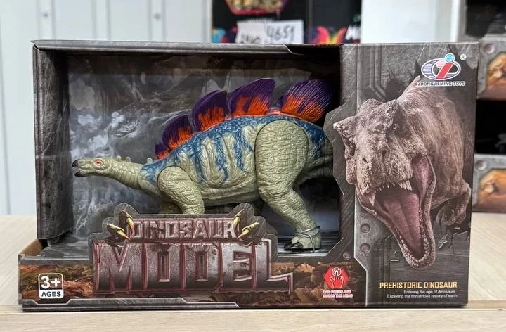 Фигурка динозавра Стегозавр с движением Dino Toys 55125, красно-зелёный - изображение 2
