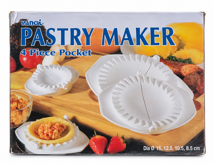Набір форм-пресів для вареників та випічки YANGI Pastry Maker 4 шт. 8,5/10,5/12,5/15 см білий - Фото 2 Набір форм-пресів для вареників та випічки YANGI Pastry Maker 4 шт. 8,5/10,5/12,5/15 см білий - зображення 2