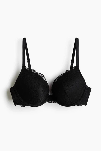 Бюстгальтер жіночий H&M Push-Up мереживний з кісточками чорний sweetheart neckline 85B (1232588) - Фото 1 Бюстгальтер жіночий H&M Push-Up мереживний з кісточками чорний sweetheart neckline 85B (1232588) - зображення 1