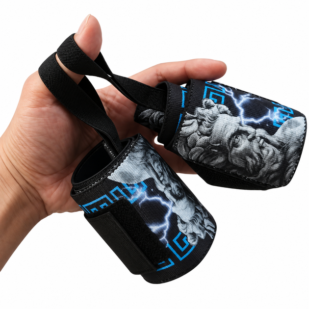 Бинти для зап'ясть APX 207 Zeus, сині, для фіксації зап'ястя та силових тренувань, пара (2 шт.) - зображення 6