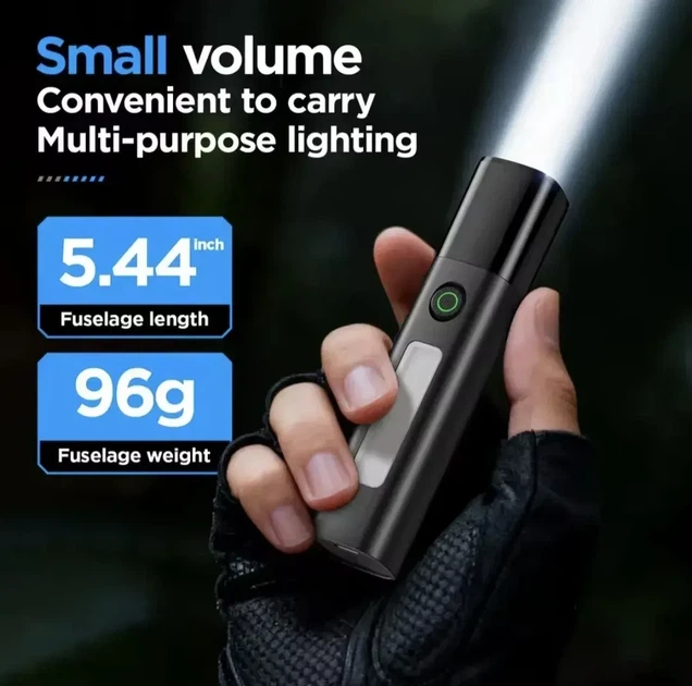 Ліхтарик Philips SFL 1151. Телескопічний ZOOM. 5W. Акумулятор 2000mAh. 8.5 годин роботи. USB Type-C. Бокове світло - зображення 3