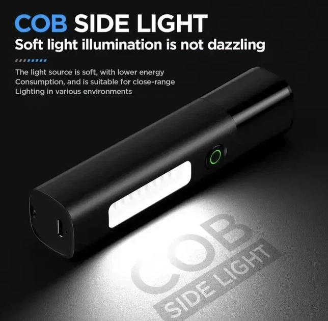 Ліхтарик Philips SFL 1151. Телескопічний ZOOM. 5W. Акумулятор 2000mAh. 8.5 годин роботи. USB Type-C. Бокове світло - зображення 4