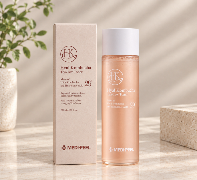 Тонер з комбучею та гіалуроновою кислотою medi-peelhyal kombucha tea-tox toner 150ml - Фото 1 Тонер з комбучею та гіалуроновою кислотою medi-peelhyal kombucha tea-tox toner 150ml - изображение 1