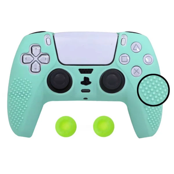 Силиконовый чехол для джойстика PS5 Dualsense (light green) + в подарок 2 накладки - Фото 2 Силиконовый чехол для джойстика PS5 Dualsense (light green) + в подарок 2 накладки - изображение 2