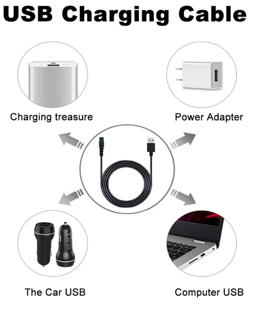 Кабель для зарядки шейверов бритв One Blade Norelco USB 5В 1м Черный (500566) - Фото 4 Кабель для зарядки шейверов бритв One Blade Norelco USB 5В 1м Черный (500566) - изображение 4