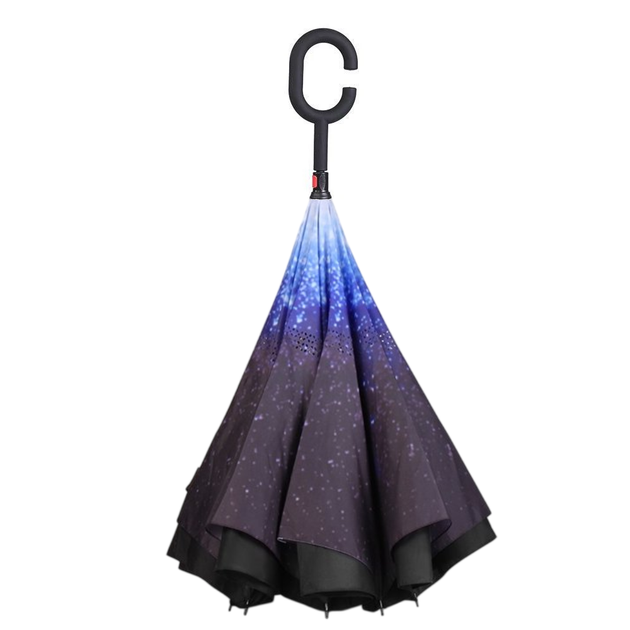 Зонт обратного сложения Up-Brella механический, Звездное небо - изображение 5
