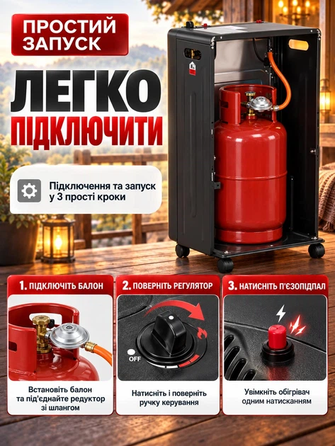 Газовий обігрівач інфрачервоний 2 в 1 електричний KD6531 4200 Вт 4 режими складний керамічний автономний газово-електричний балонний нагрівач 1200 Вт для дачі будинку майстерні гаража потужний камін опалювач в подарунок редуктор шланг - зображення 3