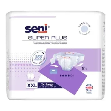 Підгузки для дорослих Seni Super Plus Extra Extra Large (XXL), 10 шт (5900516803636) - Фото 1 Підгузки для дорослих Seni Super Plus Extra Extra Large (XXL), 10 шт (5900516803636) - изображение 1