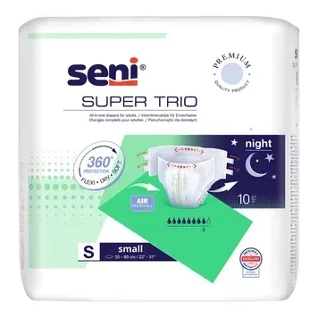 Підгузки для дорослих Seni Super Trio Small (S), 10 шт (5900516803469) - Фото 1 Підгузки для дорослих Seni Super Trio Small (S), 10 шт (5900516803469) - изображение 1