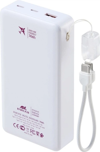 УМБ RIVACASE RIVAPOWER VA2312 20000 mAh 22.5W White - изображение 11