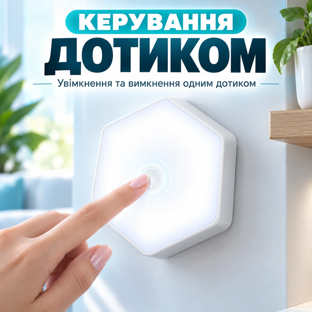 Лампа модульная с пультом управления шестигранная светодиодная набор 3ШТ LED BRS White - изображение 2