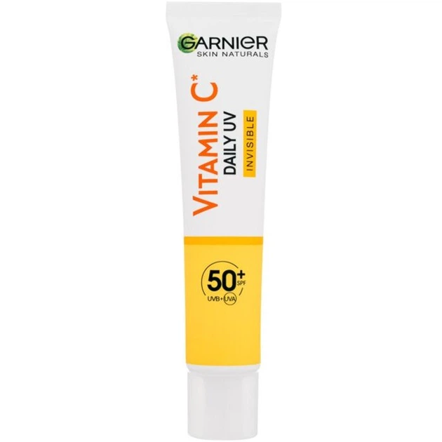 Солнцезащитный крем для лица Garnier Skin Naturals Vitamin C Daily UV Invisible SPF50+, 40 мл - Фото 1 Солнцезащитный крем для лица Garnier Skin Naturals Vitamin C Daily UV Invisible SPF50+, 40 мл - изображение 1