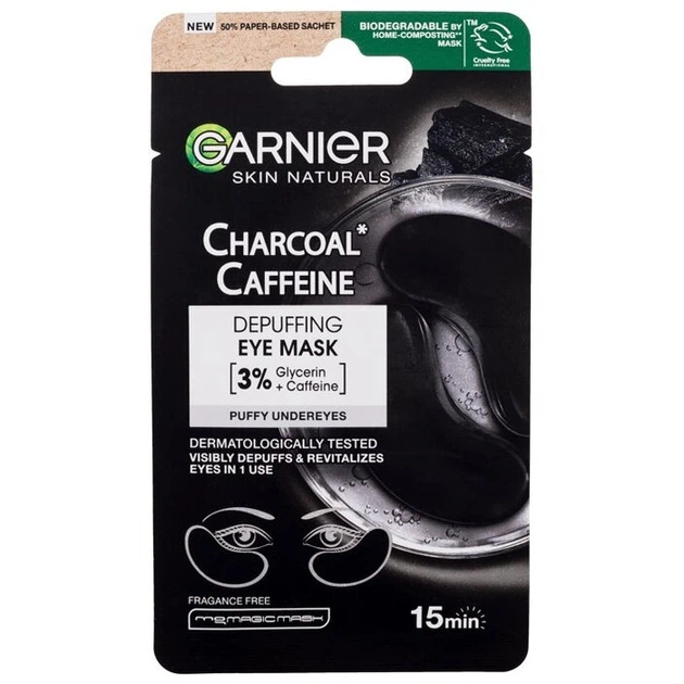 Маска для кожи вокруг глаз Garnier Skin Naturals Charcoal Caffeine Depuffing, 5 г - Фото 1 Маска для кожи вокруг глаз Garnier Skin Naturals Charcoal Caffeine Depuffing, 5 г - изображение 1