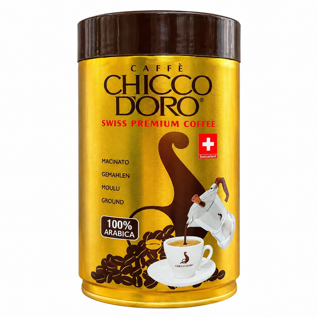 Кофе молотый Chicco d’Oro Swiss Premium Coffee 100% Arabica 250 г - Фото 1 Кофе молотый Chicco d’Oro Swiss Premium Coffee 100% Arabica 250 г - изображение 1