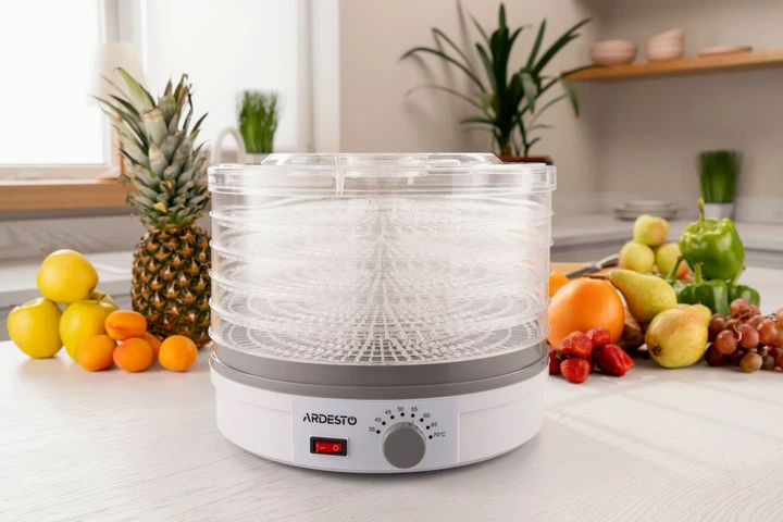 Сушилка для продуктов ARDESTO FDB-5320, мощность 245 Вт, с 5 поддонами (3 см), диаметр 32 см, максимальная температура 70°C, с регулировкой температуры, пластиковый корпус - изображение 2