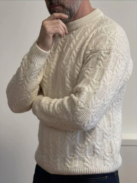Теплий светр з кашеміром,пухнастий, біло-молочний, 2XL-3XL - Фото 4 Теплий светр з кашеміром,пухнастий, біло-молочний, 2XL-3XL - изображение 4