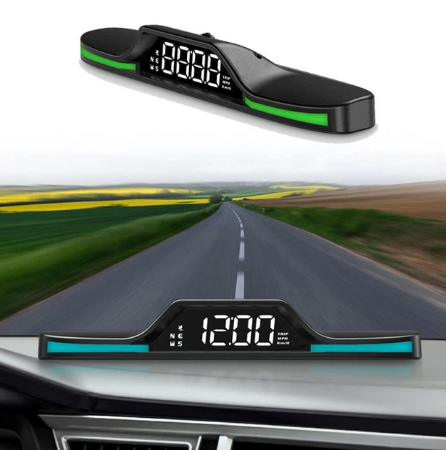 Универсальный автомобильный GPS-спидометр HUD G15 - Цифровой дисплей скорости, компас, часы, счетчик пробега - изображение 2