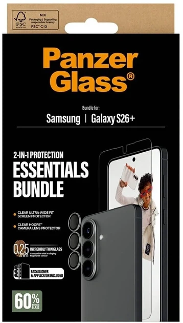 Zestaw PanzerGlass Hoops 2-in-1 Pack do Samsung Galaxy S26 Plus szkło hartowane + szkło do obiektywów (5715685034572) - obraz 6