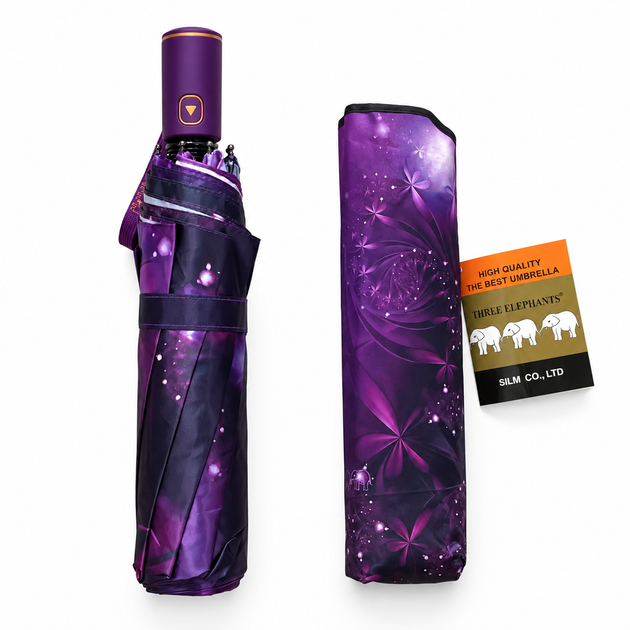 Женский зонт полуавтомат Три Слона 34037 VIOLET Satin, Фиолетовый - изображение 9