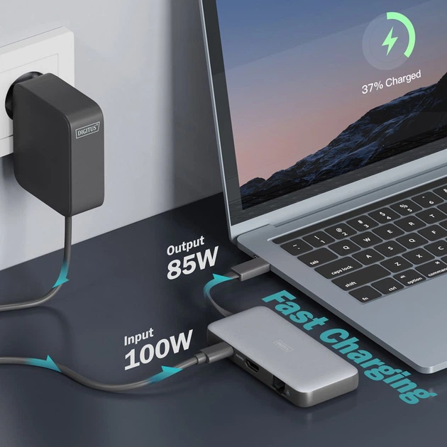 Порт-репликатор Digitus USB-C > HDMI/2xUSB-A/USB-C/SD/MicroSD/RJ54, Travel (DA-70916) - изображение 9