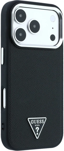 Чохол для смартфона Guess Grained Triangle Logo MagSafe для Apple iPhone 18 Pro Max / Apple iPhone 17 Pro Max Black (3666339654757) - зображення 4