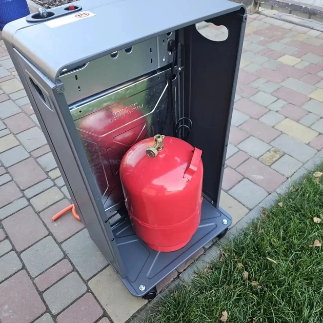 Инфракрасный обогреватель ViLgrand VGH422E 4200 Вт с газовым баллоном 12 л, электронагревом 1500 Вт, редуктором и шлангом - изображение 3